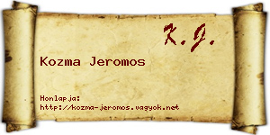 Kozma Jeromos névjegykártya